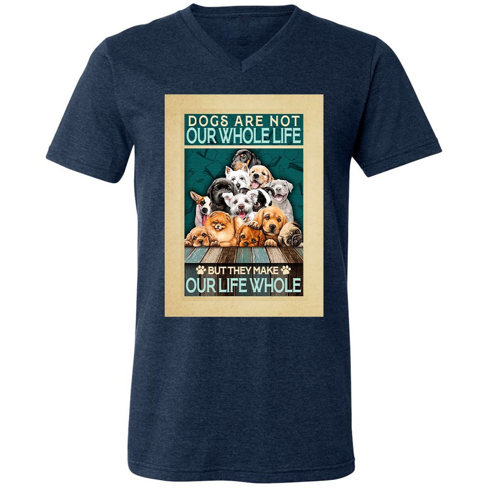 Unisex V-Neck T-Shirt - 33P9UBH8 - Heather Navy - 15