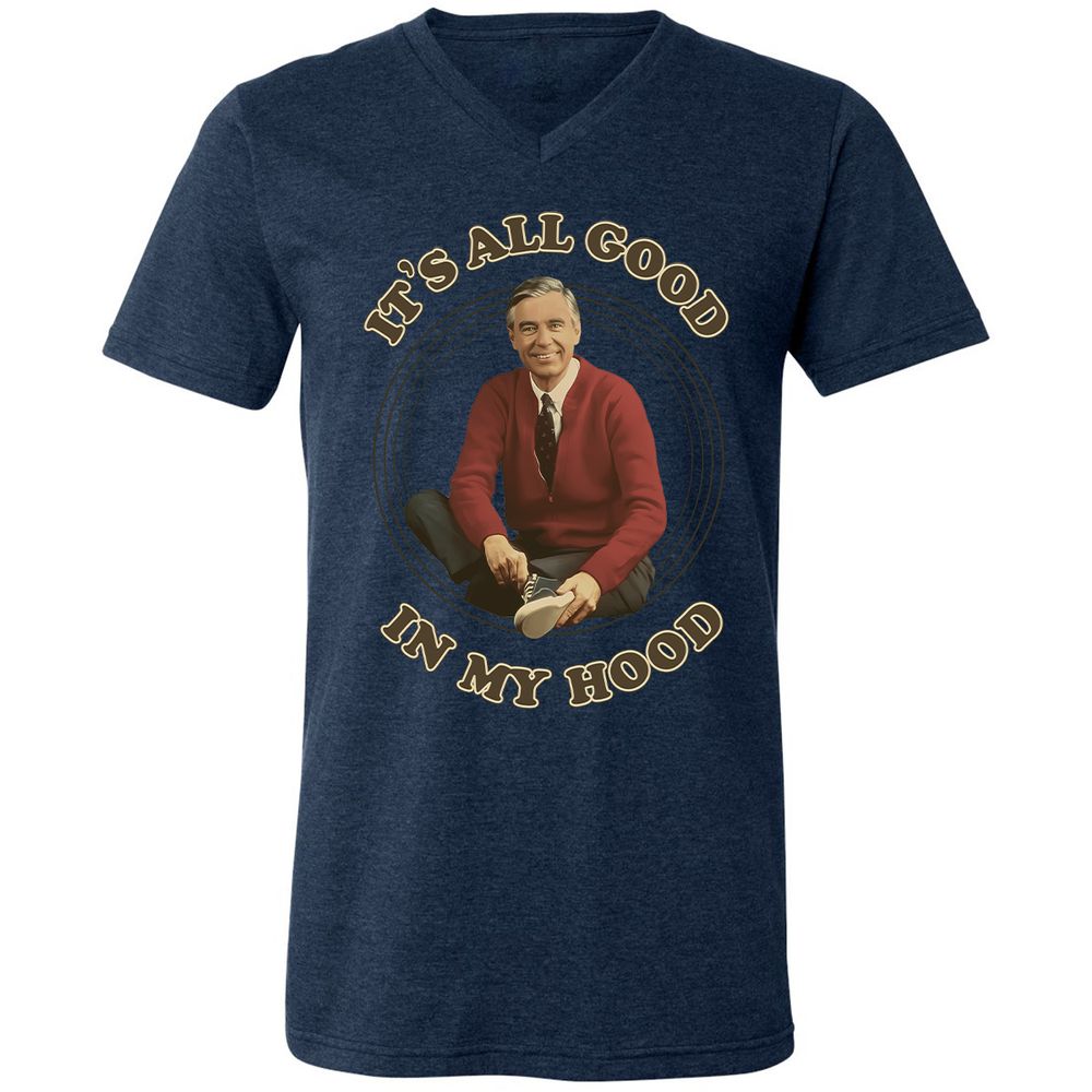 Unisex V-Neck T-Shirt - 9DKUWQ8N - Heather Navy - 15