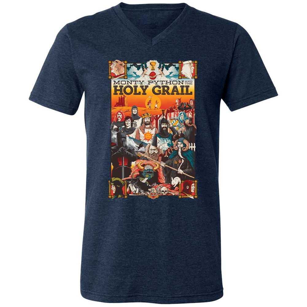 Unisex V-Neck T-Shirt - T2ZG7227 - Heather Navy - 15