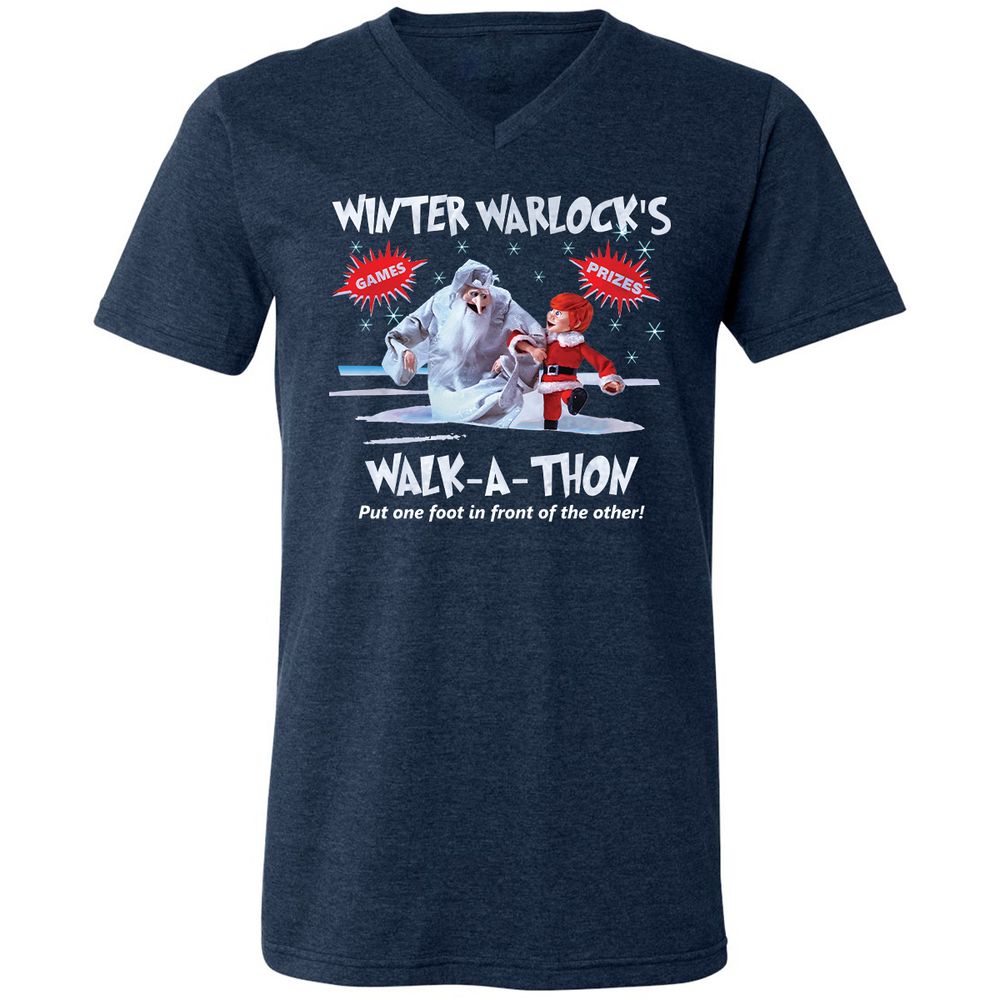 Unisex V-Neck T-Shirt - H9KP1WN9 - Heather Navy - 15