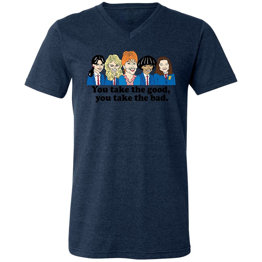 Unisex V-Neck T-Shirt - 6H126JMN - Heather Navy - 15