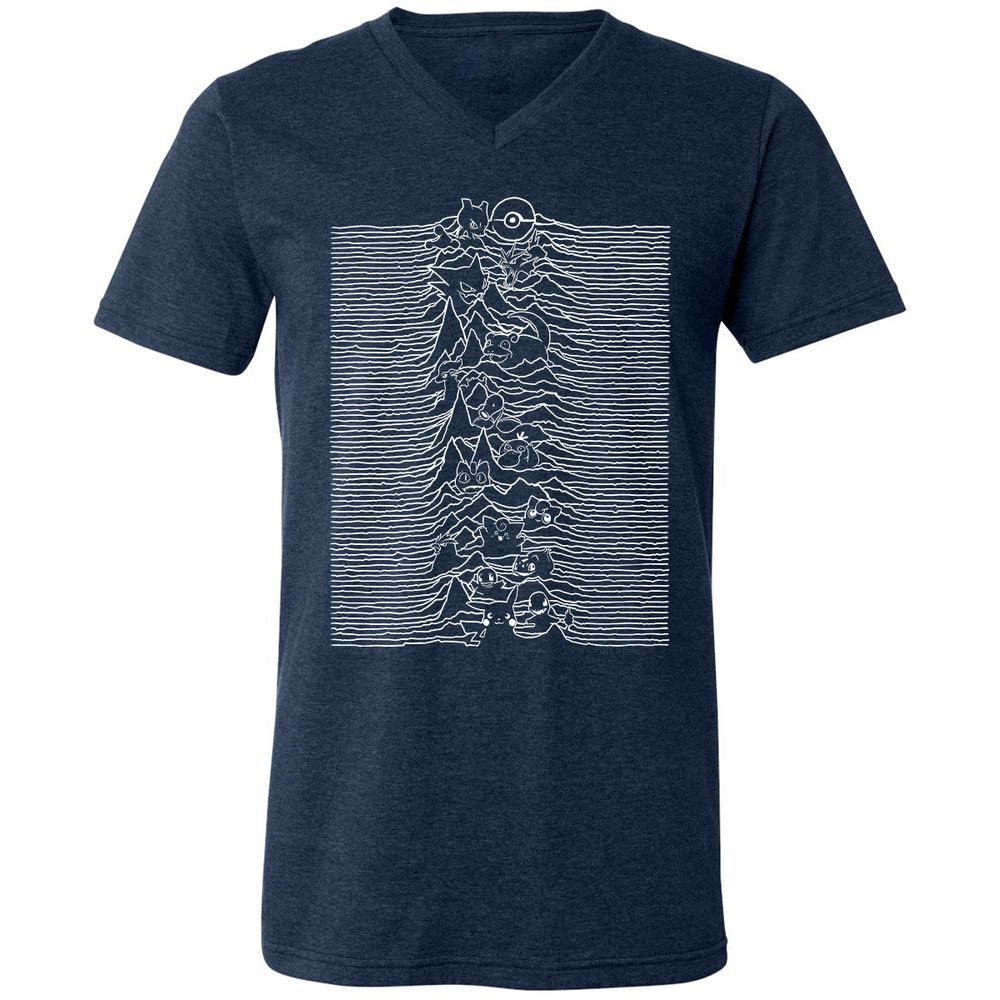 Unisex V-Neck T-Shirt - YJ9FECFB - Heather Navy - 15