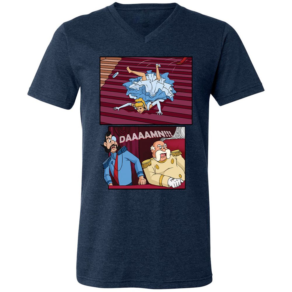 Unisex V-Neck T-Shirt - ZRTJZWB6 - Heather Navy - 15