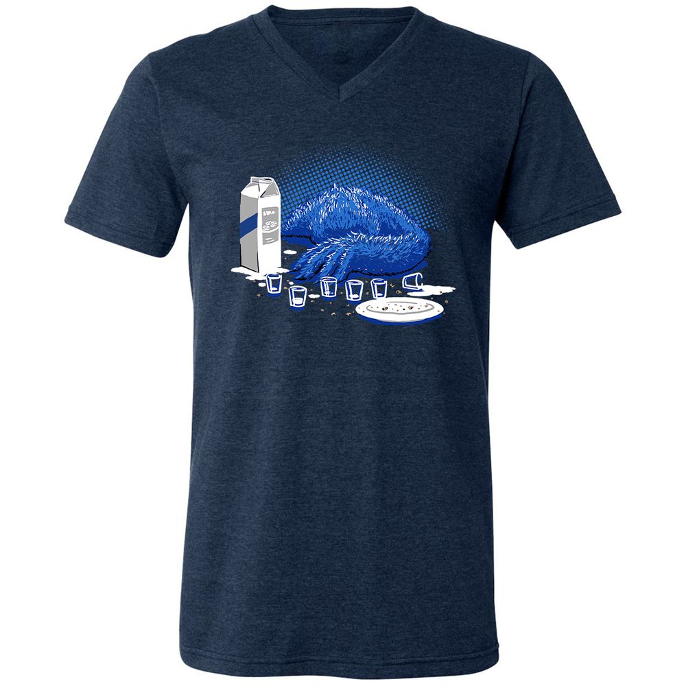 Unisex V-Neck T-Shirt - LJFVAHP8 - Heather Navy - 15