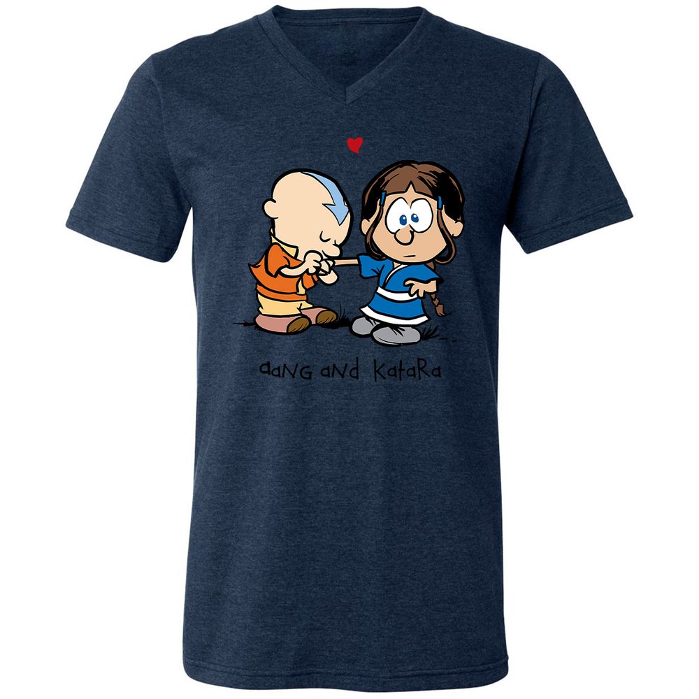 Unisex V-Neck T-Shirt - 3PAZE596 - Heather Navy - 15