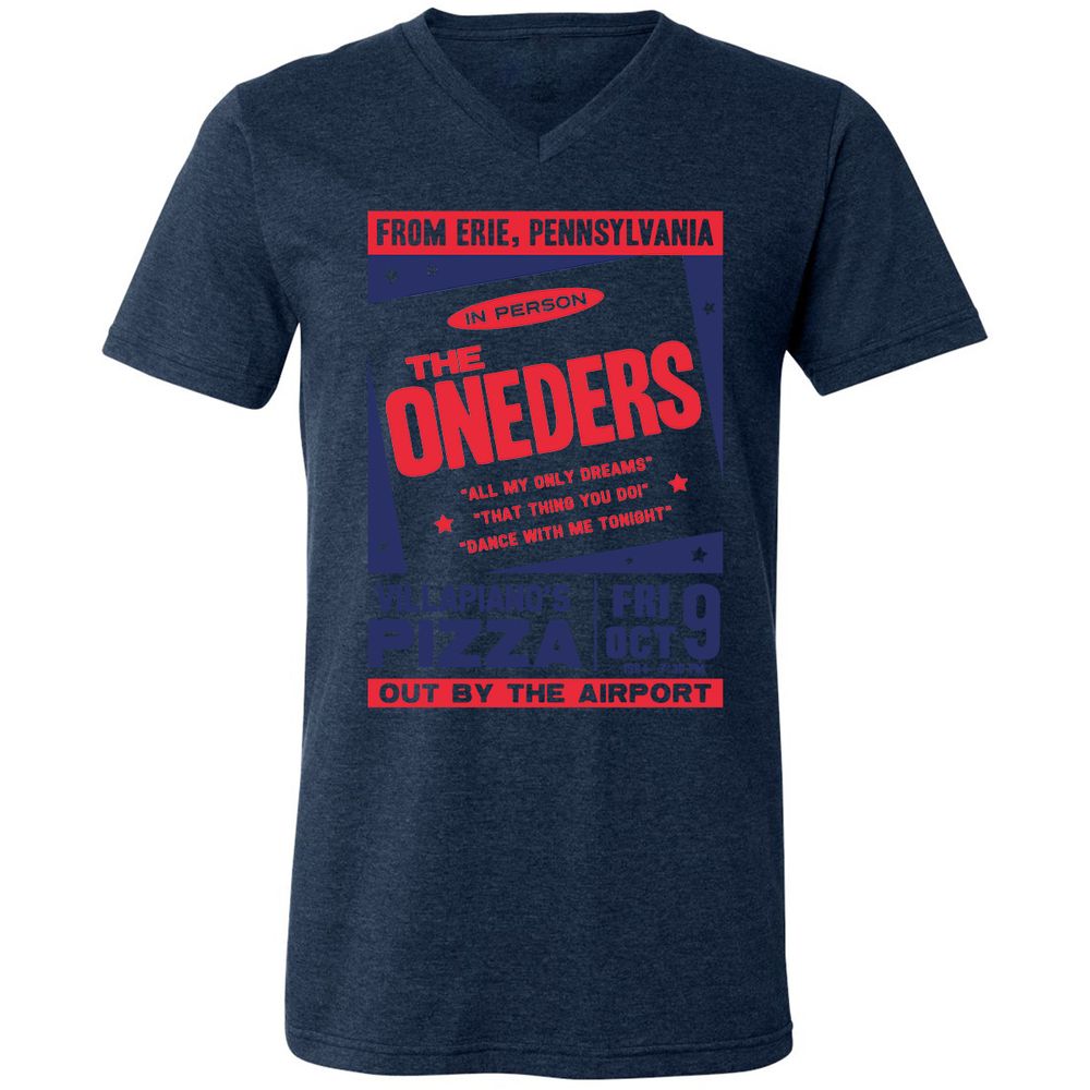 Unisex V-Neck T-Shirt - AXSZ55KM - Heather Navy - 15