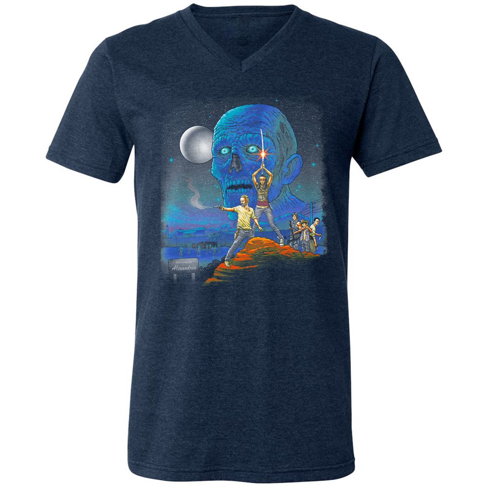 Unisex V-Neck T-Shirt - UL8U8CFB - Heather Navy - 15