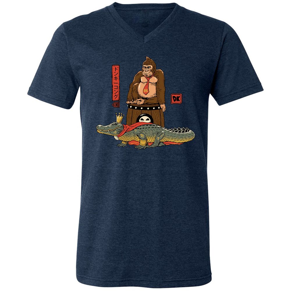 Unisex V-Neck T-Shirt - Z23G1BNT - Heather Navy - 15