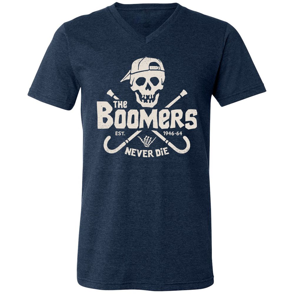 Unisex V-Neck T-Shirt - HS62EAC9 - Heather Navy - 15