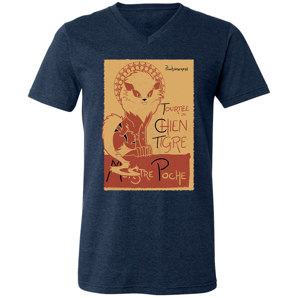 Unisex V-Neck T-Shirt - RN5LJTZE - Heather Navy - 15