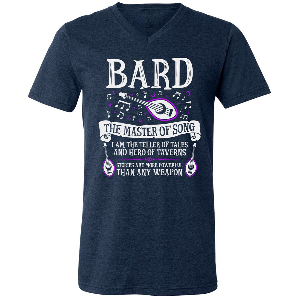 Unisex V-Neck T-Shirt - 5X16LLZN - Heather Navy - 15