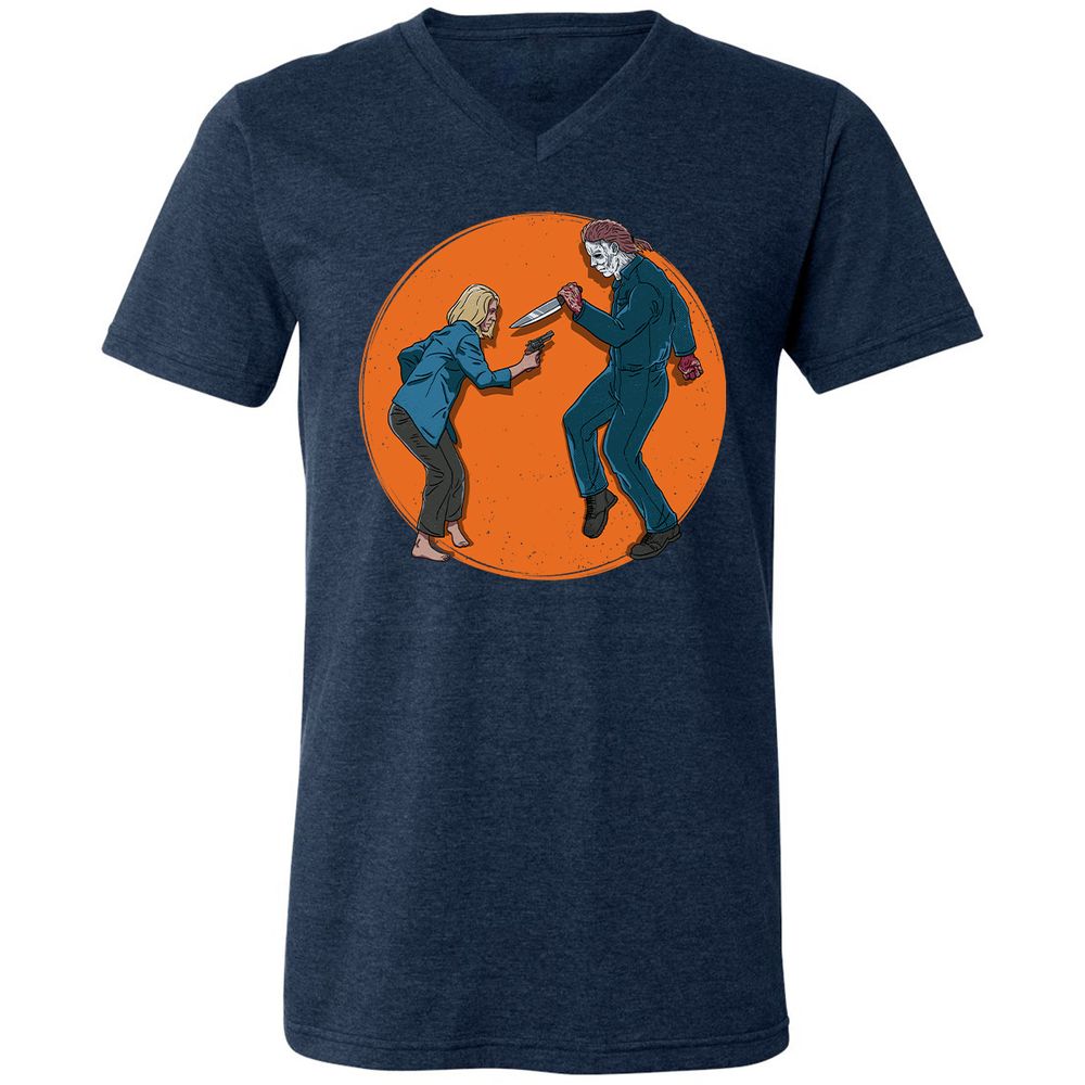 Unisex V-Neck T-Shirt - LCX7PLGK - Heather Navy - 15