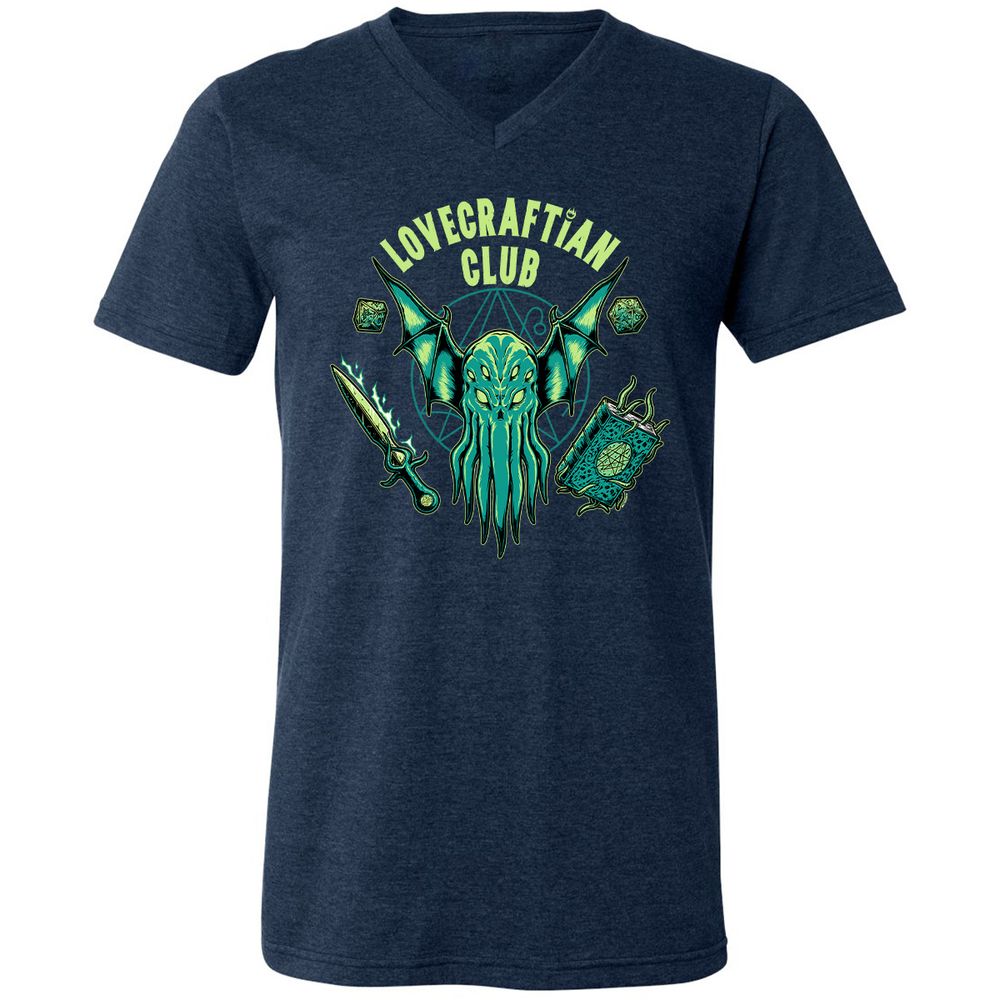 Unisex V-Neck T-Shirt - T4U2NFB5 - Heather Navy - 15