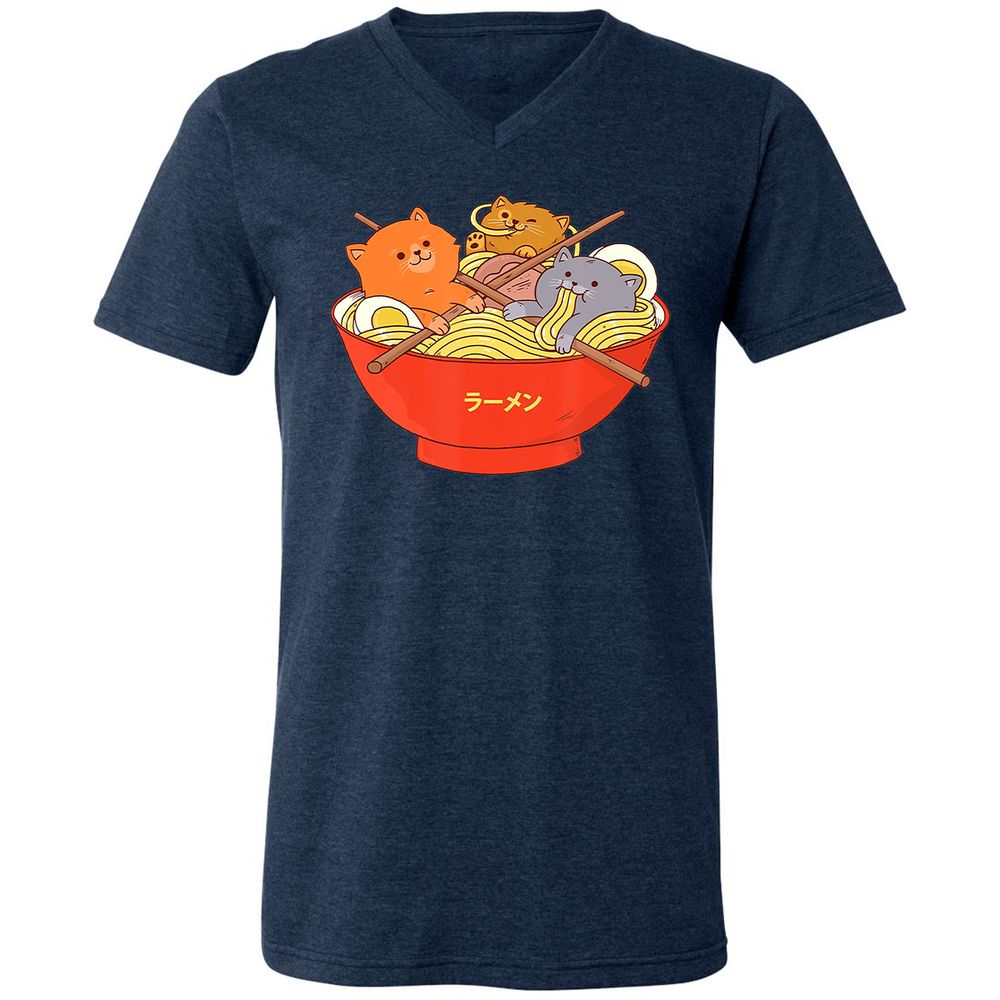 Unisex V-Neck T-Shirt - K1BDJEQY - Heather Navy - 15