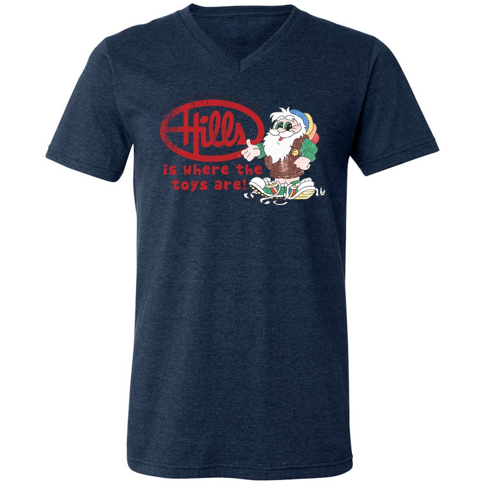 Unisex V-Neck T-Shirt - L3PFR7GZ - Heather Navy - 15