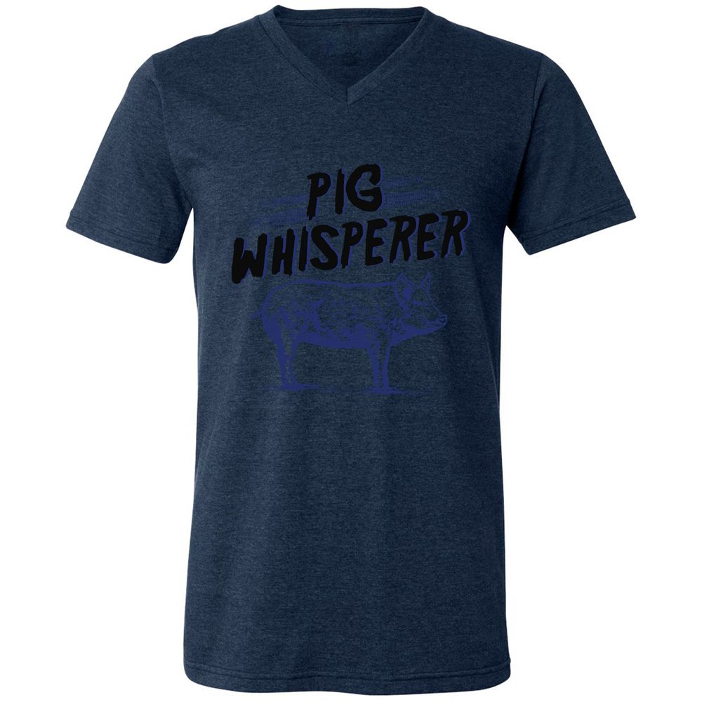 Unisex V-Neck T-Shirt - CKBX3Q35 - Heather Navy - 15