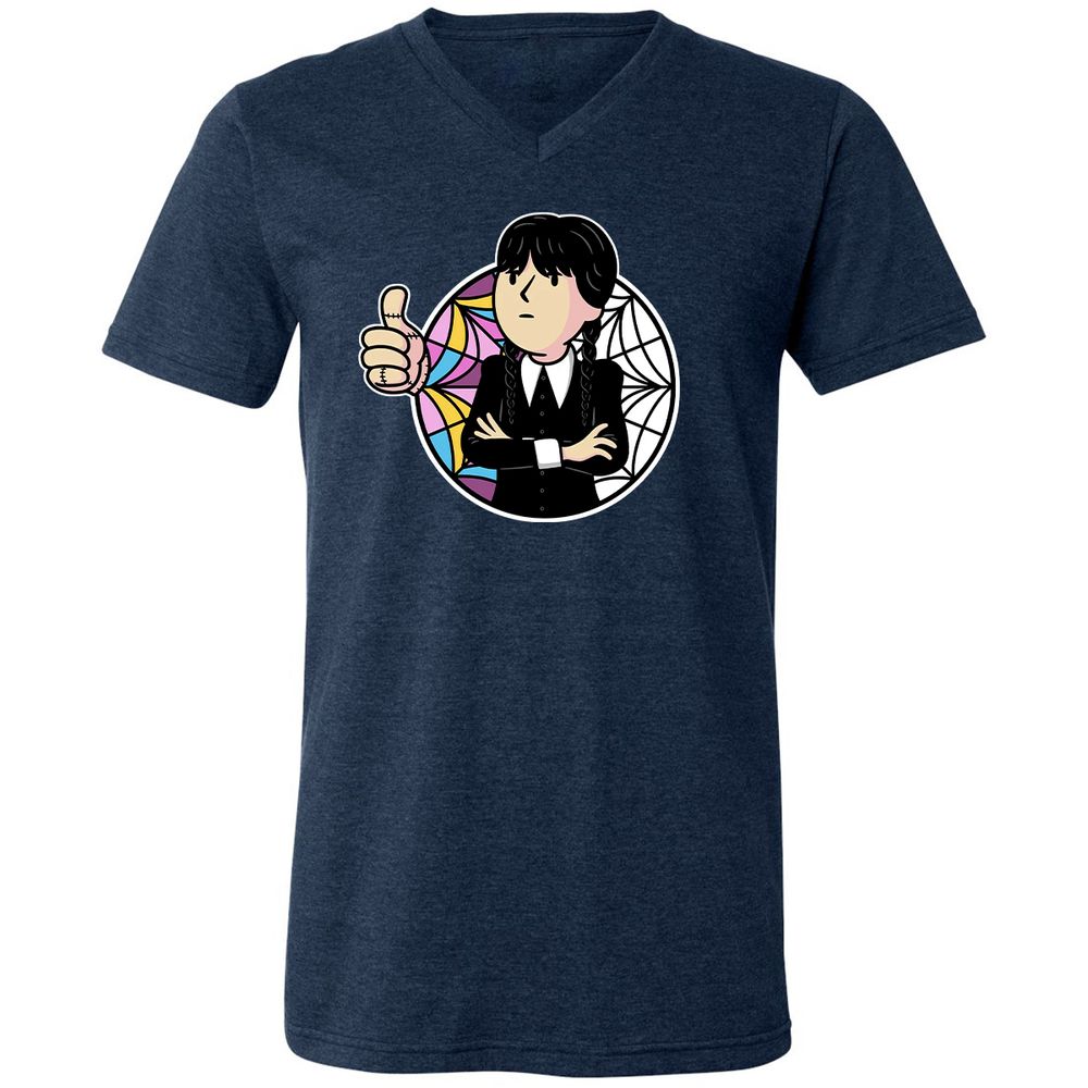 Unisex V-Neck T-Shirt - EDTXFLKL - Heather Navy - 15