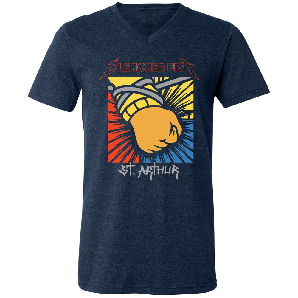 Unisex V-Neck T-Shirt - 697Y12L8 - Heather Navy - 15