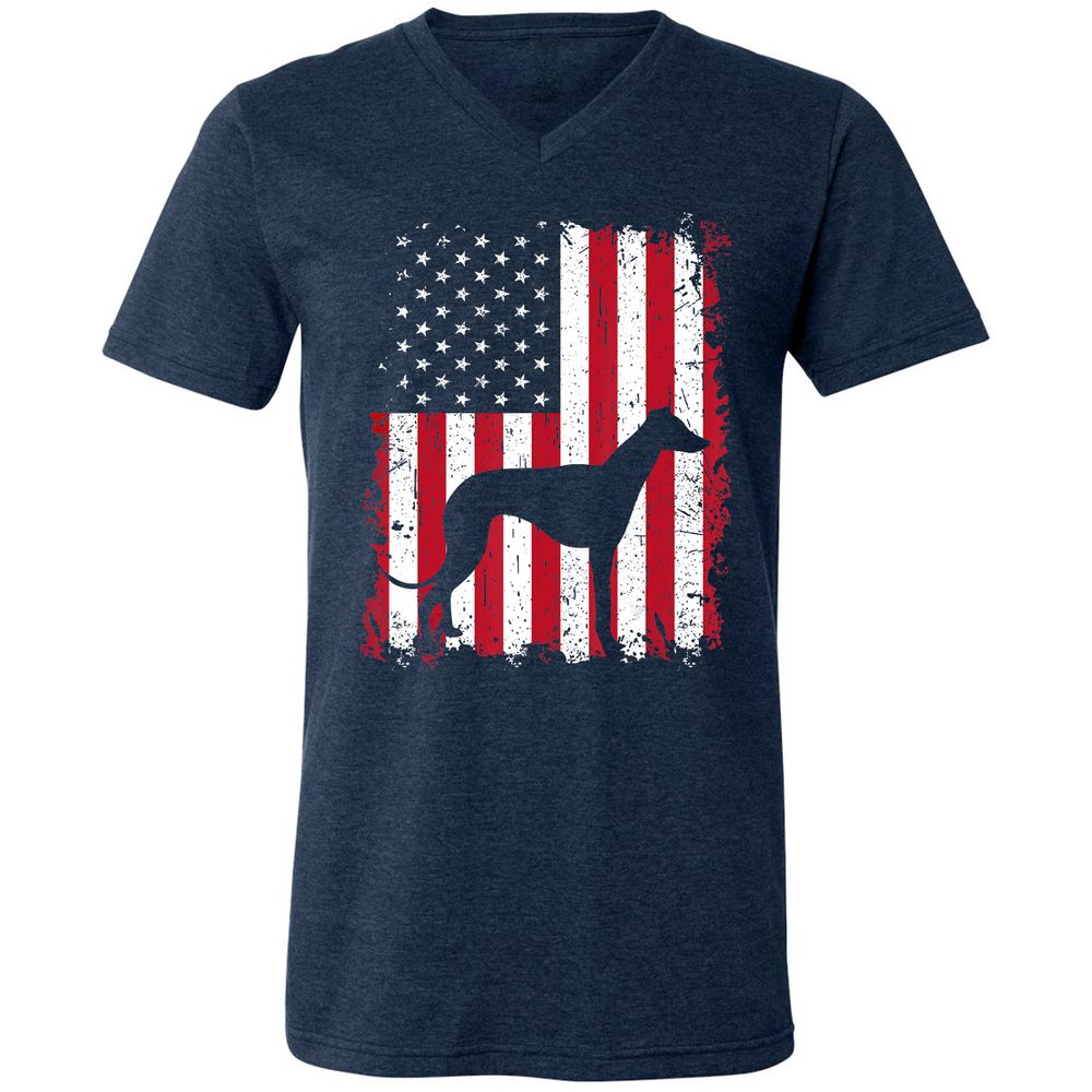 Unisex V-Neck T-Shirt - 1UV9HNRV - Heather Navy - 15