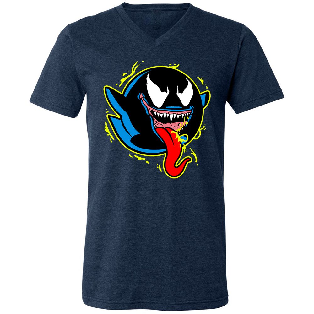 Unisex V-Neck T-Shirt - PJPCYZ2X - Heather Navy - 15