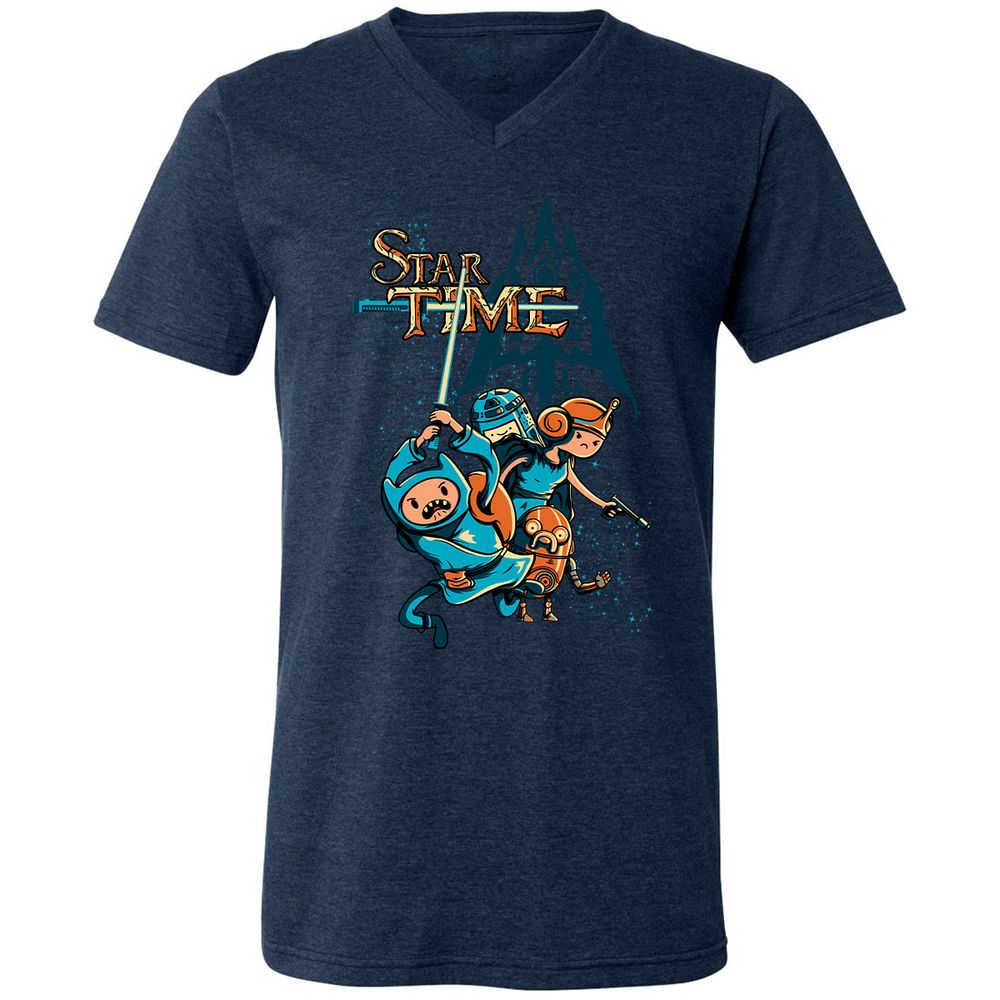 Unisex V-Neck T-Shirt - EL2NDQ5K - Heather Navy - 15