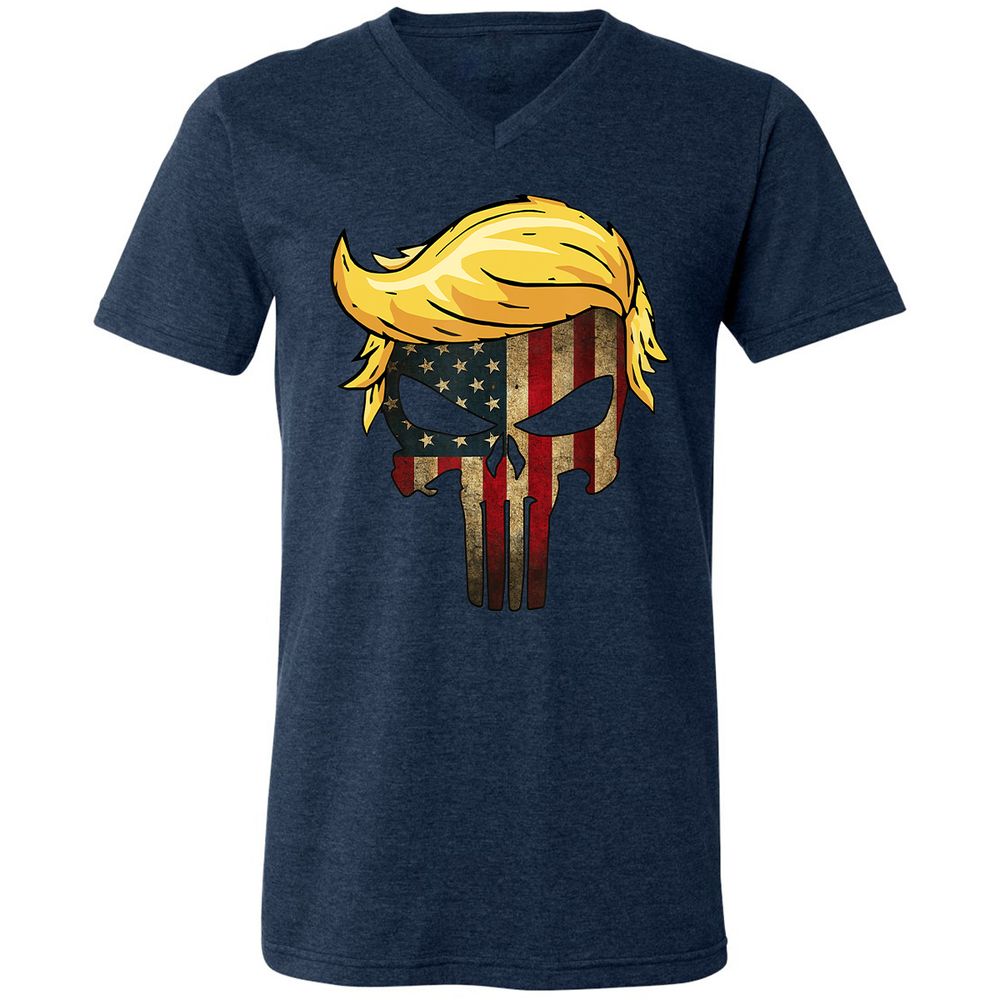 Unisex V-Neck T-Shirt - CWDAU6SV - Heather Navy - 15
