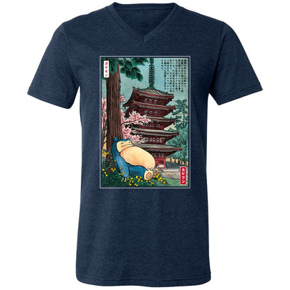 Unisex V-Neck T-Shirt - KY4D79SA - Heather Navy - 15