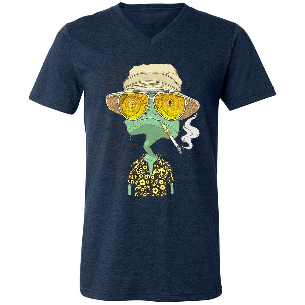 Unisex V-Neck T-Shirt - PHFSVRSZ - Heather Navy - 15