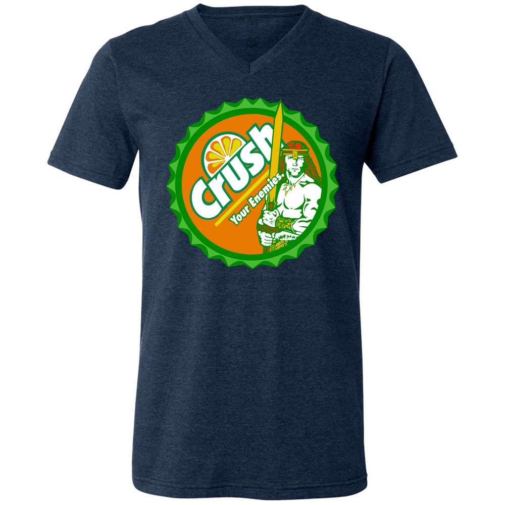 Unisex V-Neck T-Shirt - TCQM6E5P - Heather Navy - 15