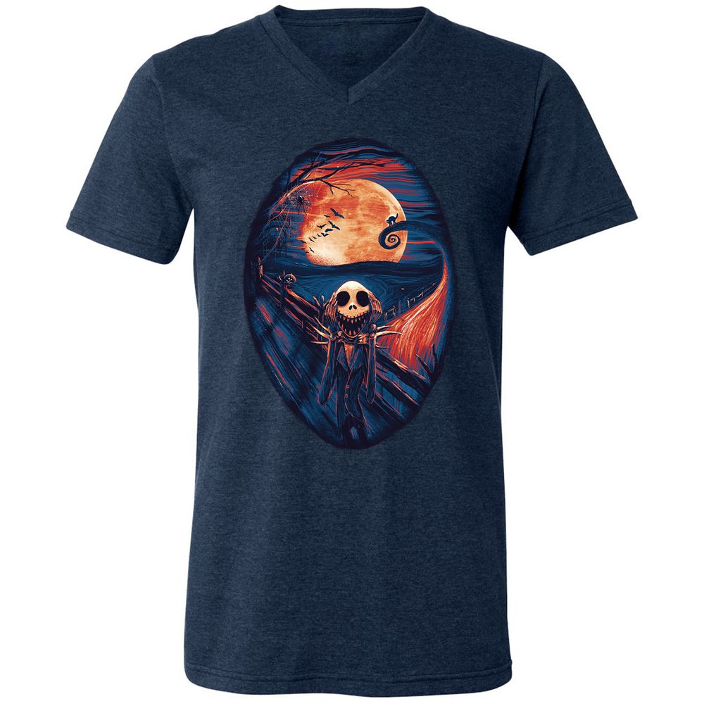 Unisex V-Neck T-Shirt - UTRDV6EQ - Heather Navy - 15