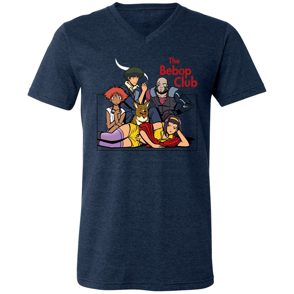 Unisex V-Neck T-Shirt - 4U4R919Z - Heather Navy - 15