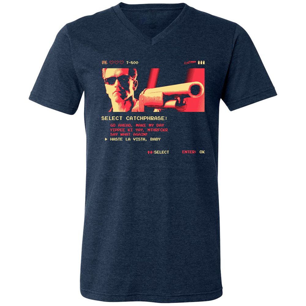 Unisex V-Neck T-Shirt - RWB5KSLR - Heather Navy - 15