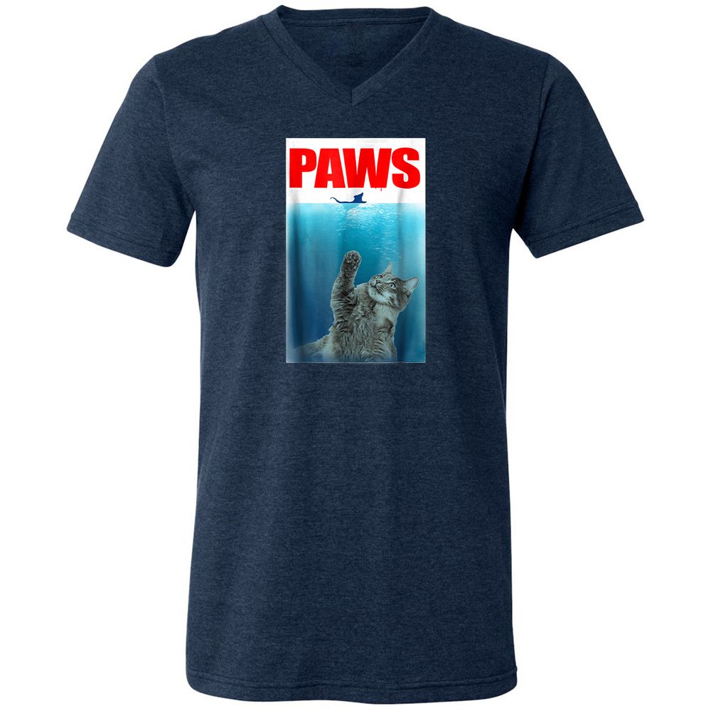 Unisex V-Neck T-Shirt - XHBJMDD7 - Heather Navy - 15