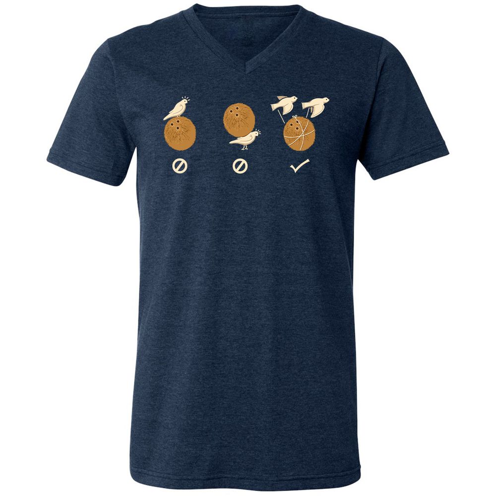 Unisex V-Neck T-Shirt - H9T11P8N - Heather Navy - 15