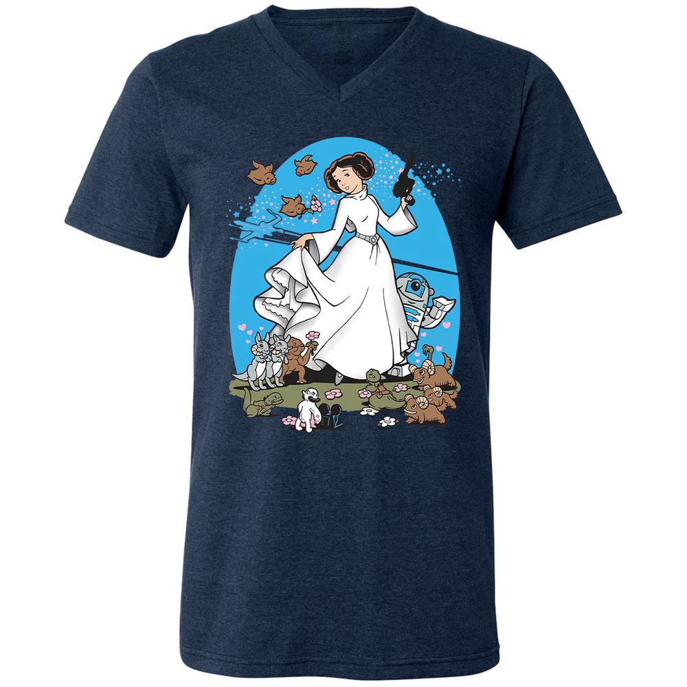 Unisex V-Neck T-Shirt - AZ8XDCDW - Heather Navy - 15