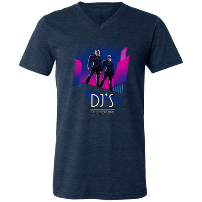 Unisex V-Neck T-Shirt - 4XWQ2HG3 - Heather Navy - 15