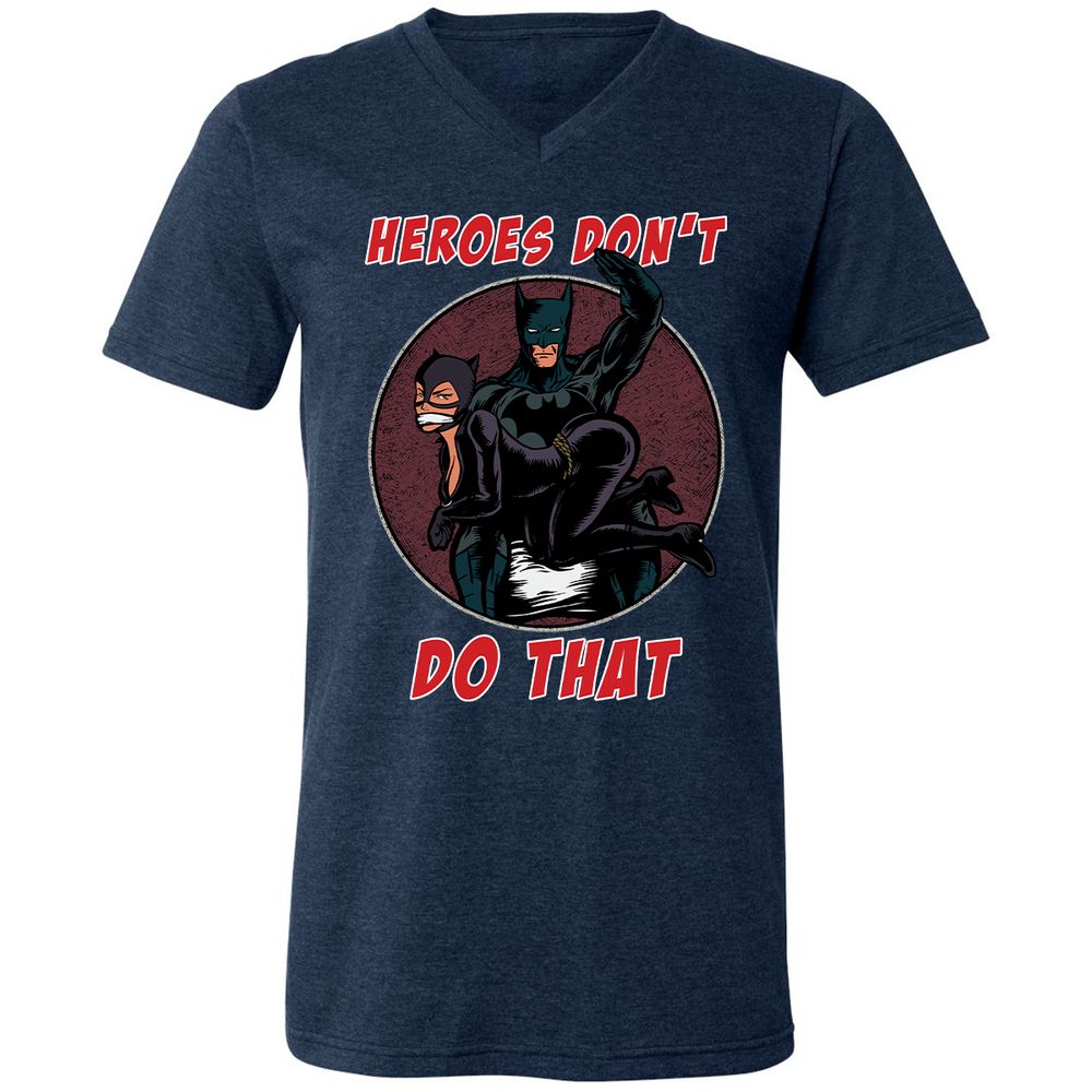 Unisex V-Neck T-Shirt - 69MNRHJ6 - Heather Navy - 15