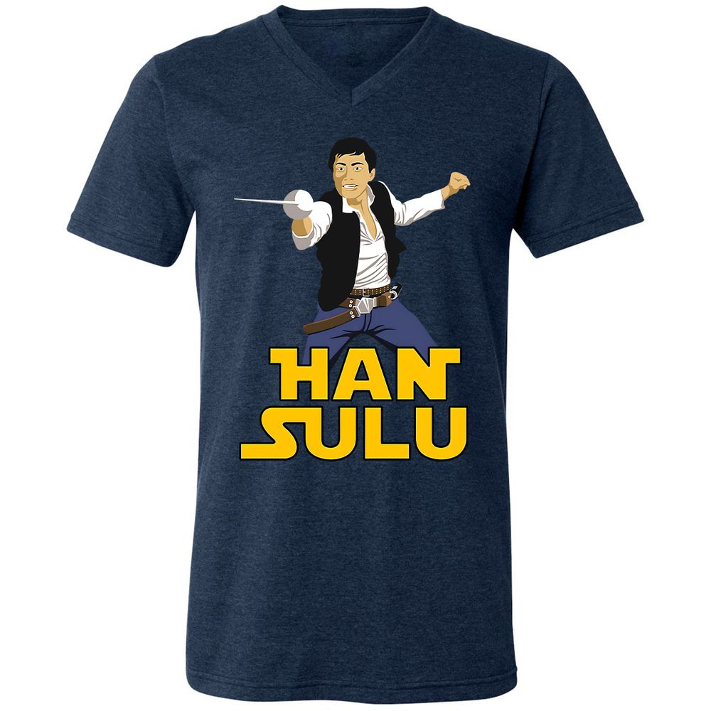 Unisex V-Neck T-Shirt - RSD75WNW - Heather Navy - 15