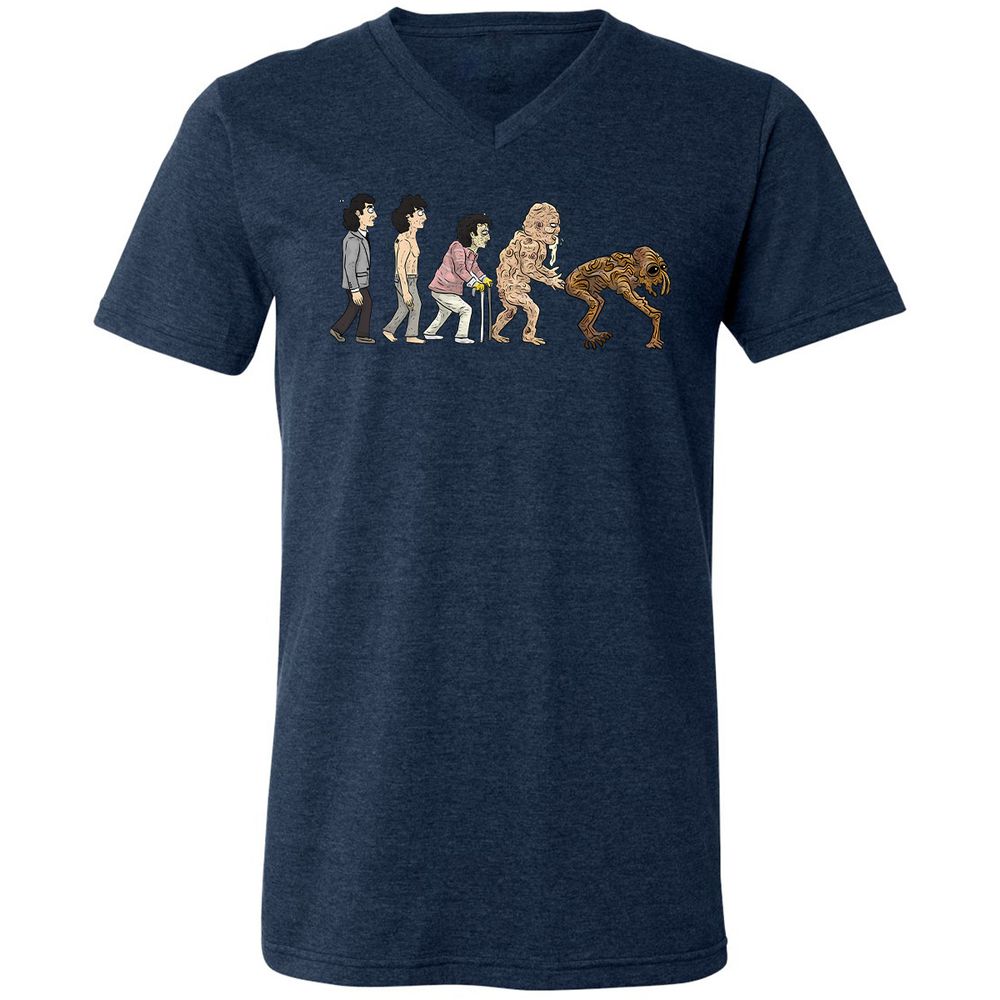 Unisex V-Neck T-Shirt - 21LH8B8B - Heather Navy - 15