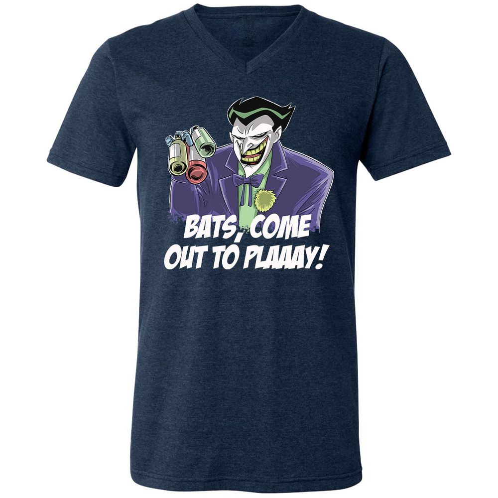 Unisex V-Neck T-Shirt - 9HKHLTE6 - Heather Navy - 15