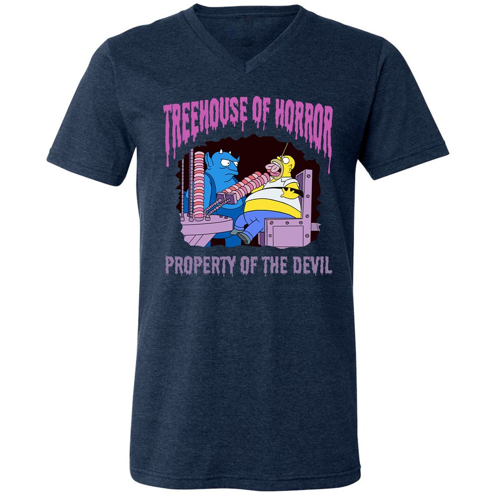 Unisex V-Neck T-Shirt - 1HHL6PCF - Heather Navy - 15
