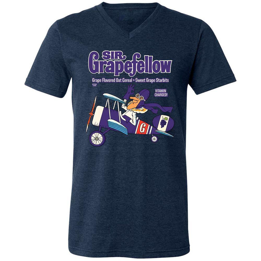 Unisex V-Neck T-Shirt - W8Q97QYJ - Heather Navy - 15