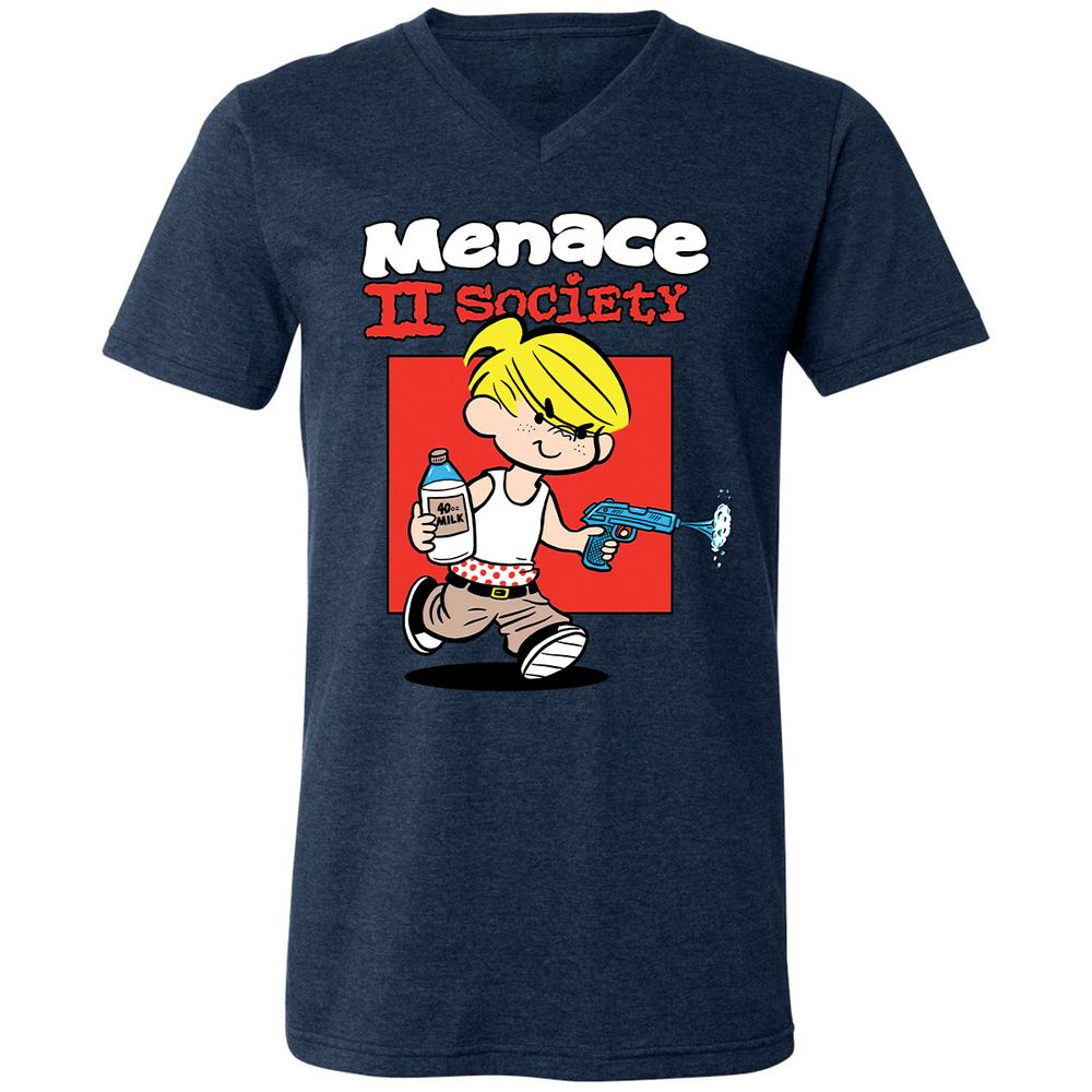 Unisex V-Neck T-Shirt - TXYDXW3Z - Heather Navy - 15