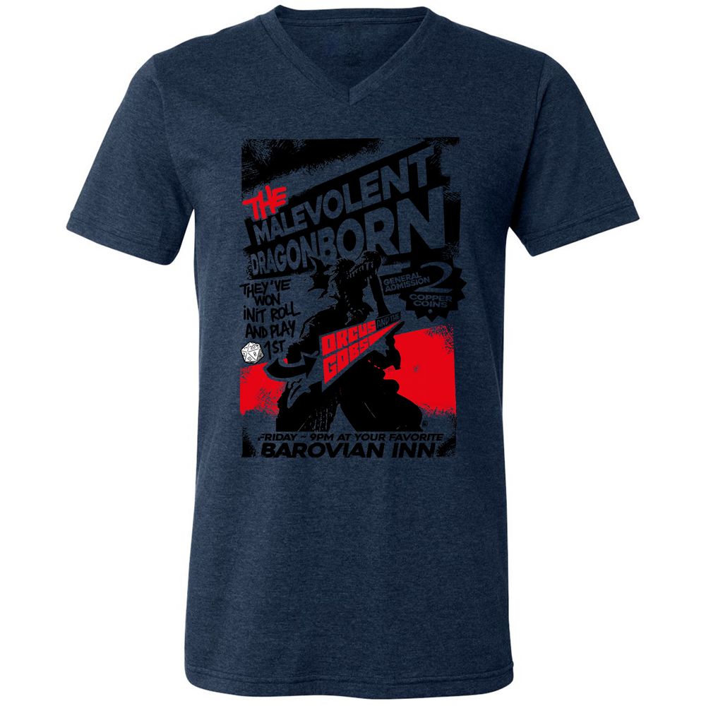 Unisex V-Neck T-Shirt - EXTQEXUG - Heather Navy - 15