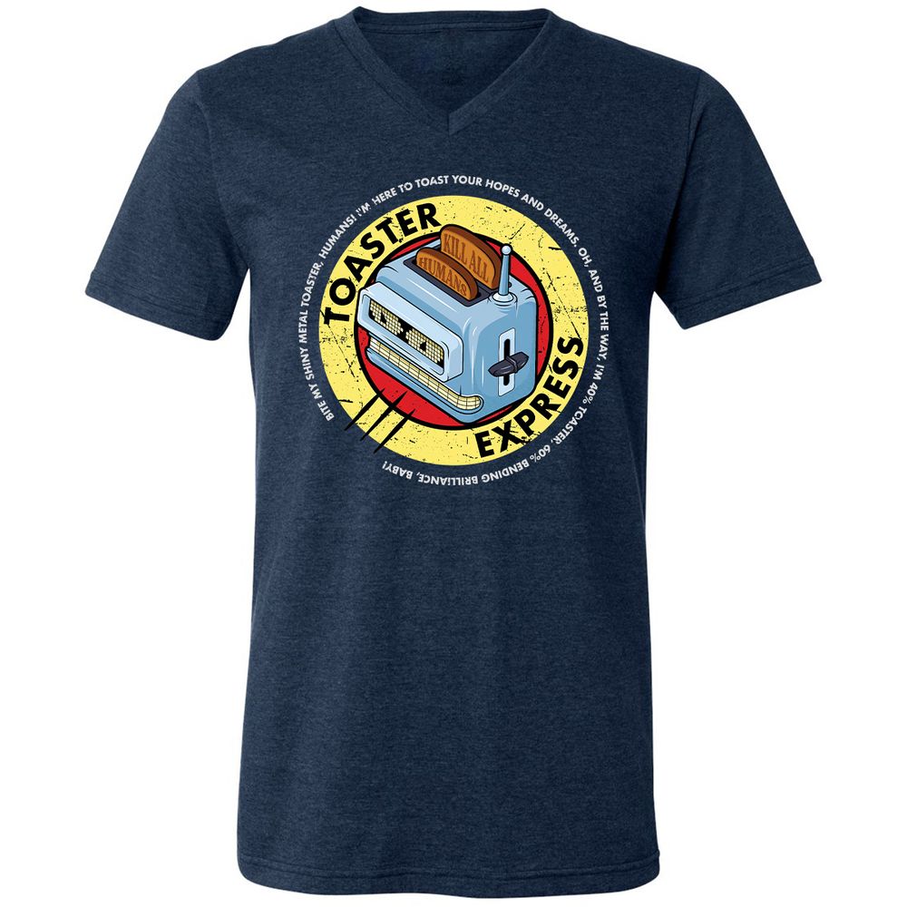 Unisex V-Neck T-Shirt - 9W6R79E7 - Heather Navy - 15