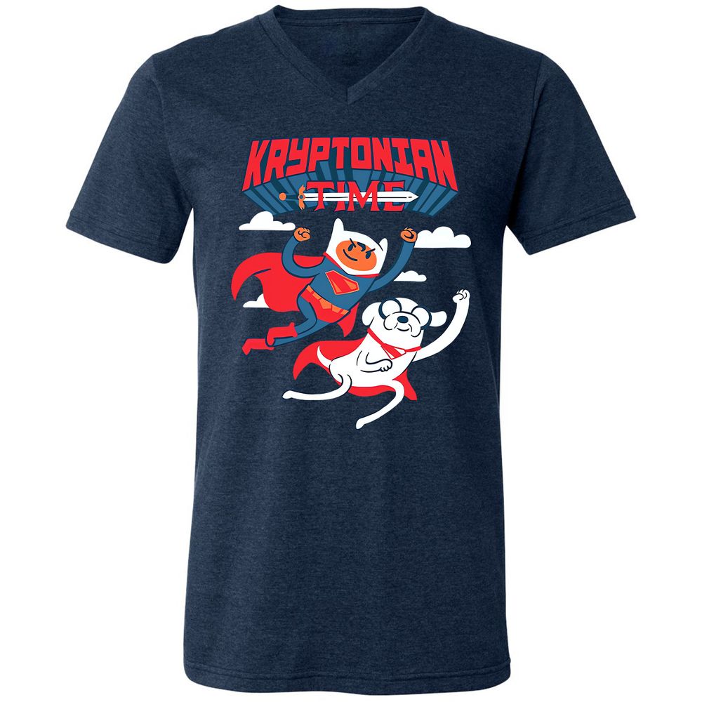 Unisex V-Neck T-Shirt - 4TWS8JW7 - Heather Navy - 15