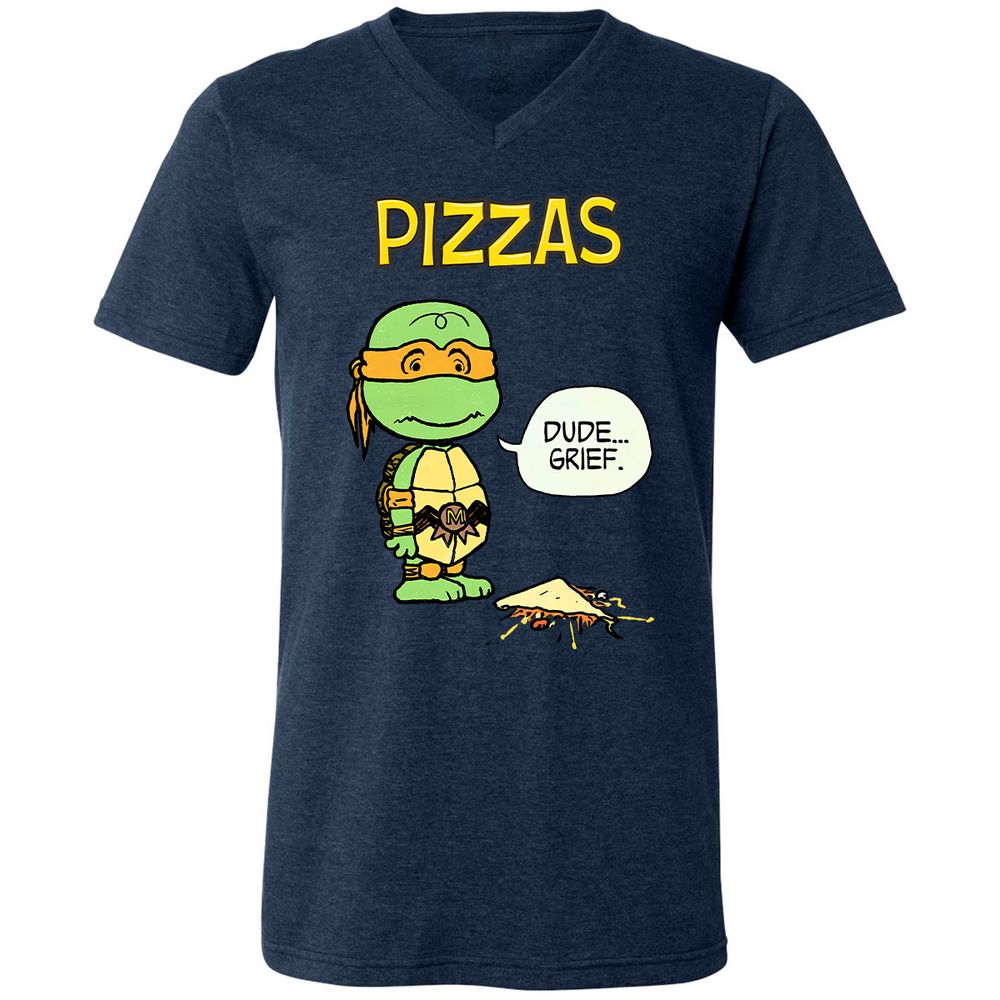 Unisex V-Neck T-Shirt - MZJSLK2X - Heather Navy - 15