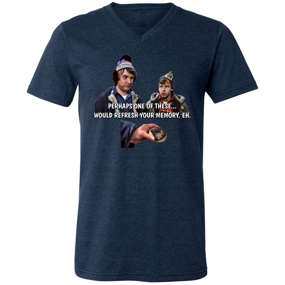 Unisex V-Neck T-Shirt - 2HC23MQ7 - Heather Navy - 15