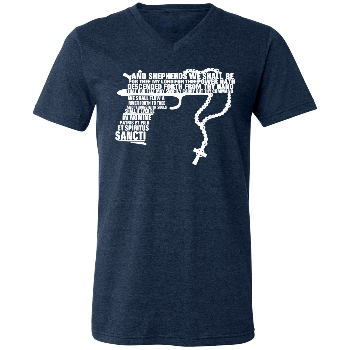 Unisex V-Neck T-Shirt - UCEXX711 - Heather Navy - 15
