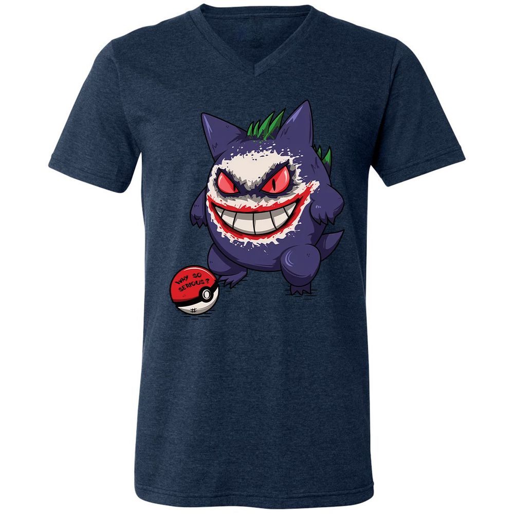 Unisex V-Neck T-Shirt - R7ZX8CL3 - Heather Navy - 15